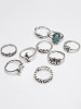 9PCS Turquoise Vintage Rings Accessories 9PCS Turquoise Vintage Rings Accessories