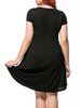 Casual Basic Loose V-Neck Solid Plus Size Shift Dress