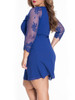Casual Solid Patchwork See-Through Chiffon Plus Size Shift Dress