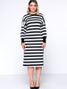 Casual Brief Designed Crew Neck Batwing Sleeve Plus Size Shift Dress