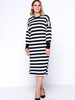 Casual Brief Designed Crew Neck Batwing Sleeve Plus Size Shift Dress