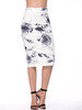 Casual Special Slit Floral Pencil Midi Skirt
