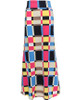 Casual Colorful Color Block Plaid Mermaid Maxi Skirt