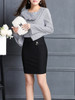 Casual Decorative Hardware Plain Pencil Midi Skirt