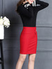 Casual Decorative Hardware Plain Pencil Midi Skirt