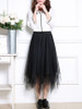 Casual Asymmetric Hem Elastic Waist  Plain  Flared Maxi Skirt