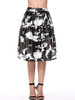 Casual Elastic Waist Flared Midi Skirt In Abstract Print