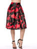 Casual Elastic Waist Flared Midi Skirt In Abstract Print