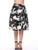 Casual Elastic Waist Flared Midi Skirt In Abstract Print