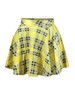 Casual Classical Elastic Waist Plaid Flared Mini Skirt