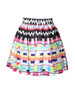 Casual Elastic Waist Geometric Zigzag Striped Flared Mini Skirt