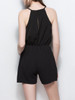 Casual Spaghetti Strap Hollow Out Plain Chiffon Romper