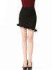 Casual Asymmetric Hem Ruffled Hem Plain Mini Skirt