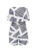 Casual Black White Strapless Flounce Printed Straight Romper