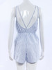 Casual Spaghetti Strap Vertical Striped Romper