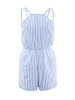 Casual Spaghetti Strap Vertical Striped Romper