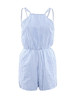 Casual Spaghetti Strap Vertical Striped Romper