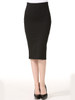 Casual Slit Plain Pencil Midi Skirt In Black