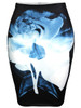 Casual Slit Color Block Printed Pencil Midi Skirt