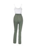 Casual Spaghetti Strap Plain Camisole And Ripped Slim-Leg Jean
