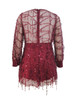 Casual Deep V-Neck Patchwork See-Through Glitter Plain Romper