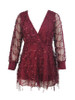 Casual Deep V-Neck Patchwork See-Through Glitter Plain Romper