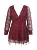 Casual Deep V-Neck Patchwork See-Through Glitter Plain Romper