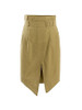 Casual Asymmetric Hem Plain Pencil Midi Skirts With Belt