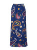 Casual Floral Paisley Printed Flared Maxi Skirt
