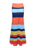 Casual Color Block Striped Mermaid Maxi Skirt