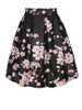 Casual Vintage Floral Printed Swing Midi Skirt