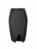 Casual Faux Leather Asymmetric Zip Skirt