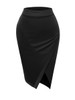 Casual Elegant Attractive Slit Plain Pencil Midi Skirt