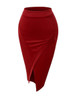 Casual Elegant Attractive Slit Plain Pencil Midi Skirt