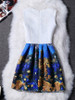 Casual Round Neck Painting Printed Skater Dress