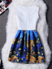 Casual Round Neck Painting Printed Skater Dress