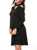 Casual Captivating Open Shoulder Cutout Solid Shift Dress