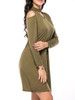Casual Captivating Open Shoulder Cutout Solid Shift Dress