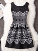 Casual Sleeveless Round Neck Unique Printed Skater Dress