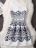 Casual Sleeveless Round Neck Unique Printed Skater Dress