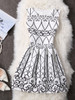 Casual Round Neck Printed Pretty Skater Dress