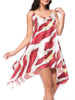 Chain Spaghetti Strap Asymmetric Hem Printed Shift Dress