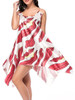 Chain Spaghetti Strap Asymmetric Hem Printed Shift Dress