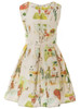 Casual Round Neck Cartoon Printed Mini Skater Dress
