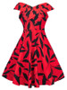 Casual V-Neck Allover Leaf Printed Skater Dress