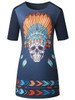 Casual Round Neck Special Skull Printed Shift Dress
