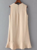 Casual Crew Neck Flounce Cascading Ruffles Plain Shift Dress