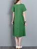 Casual Asymmetric Hem Color Block Embroidery Shift Dress