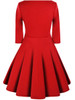 Casual V-Neck Solid Classic Skater Dress