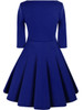 Casual V-Neck Solid Classic Skater Dress